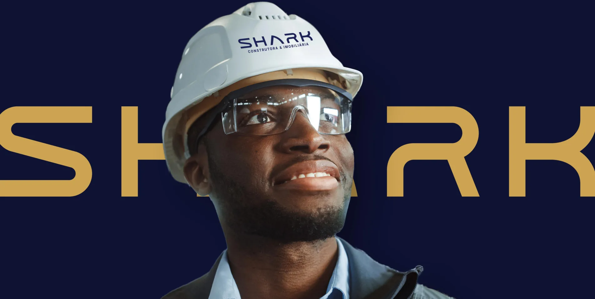 Trabalhador Shark uniformizado pra obra predial